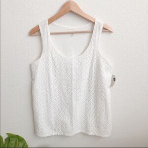 NWT GAP Eyelet Cotton Tank in White, Sz M